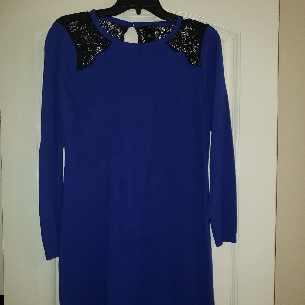 💋Blue/ Black Ann Taylor Sweater Dress